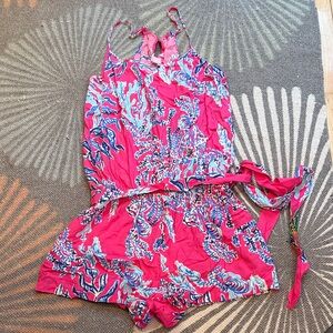 Lilly Pulitzer Dusk romper Pink Samba Size Small